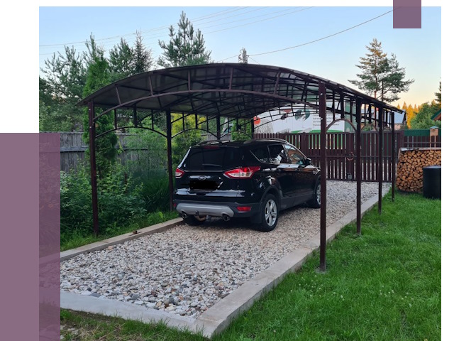 Навесы для автомобиля в Ачинске от 13017 руб.  | ПРОЛЁТ-Чнс