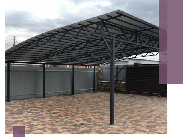 Металлические навесы под ключ в Ачинске — изготовление и монтаж