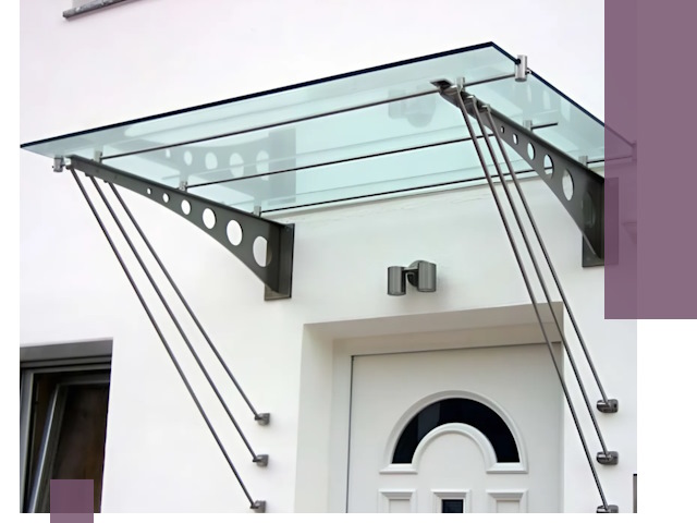 Козырьки над входом под ключ в Ачинске — изготовление и монтаж