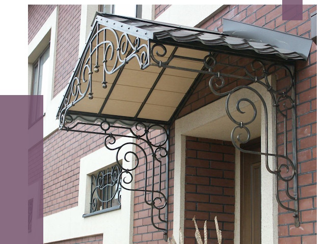 Двускатные козырьки в Ачинске под ключ от 12663 руб.