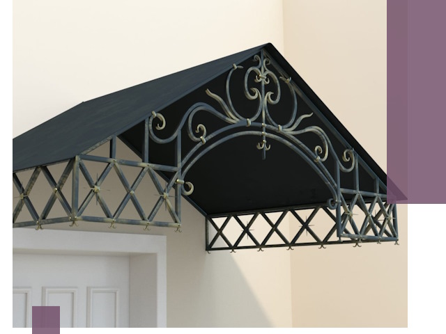 Двускатные металлические козырьки под ключ в Ачинске